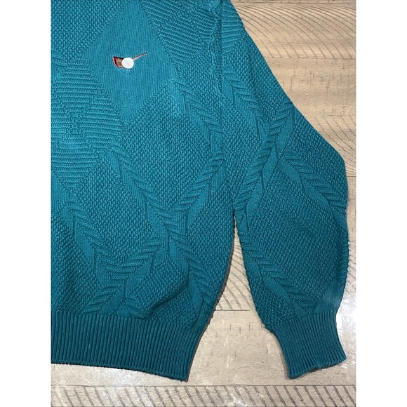 Mens Sweater Grandpa Golf Fathers Vintage Croft & Barrow Argyle Green Size Large - Picture 3 of 8